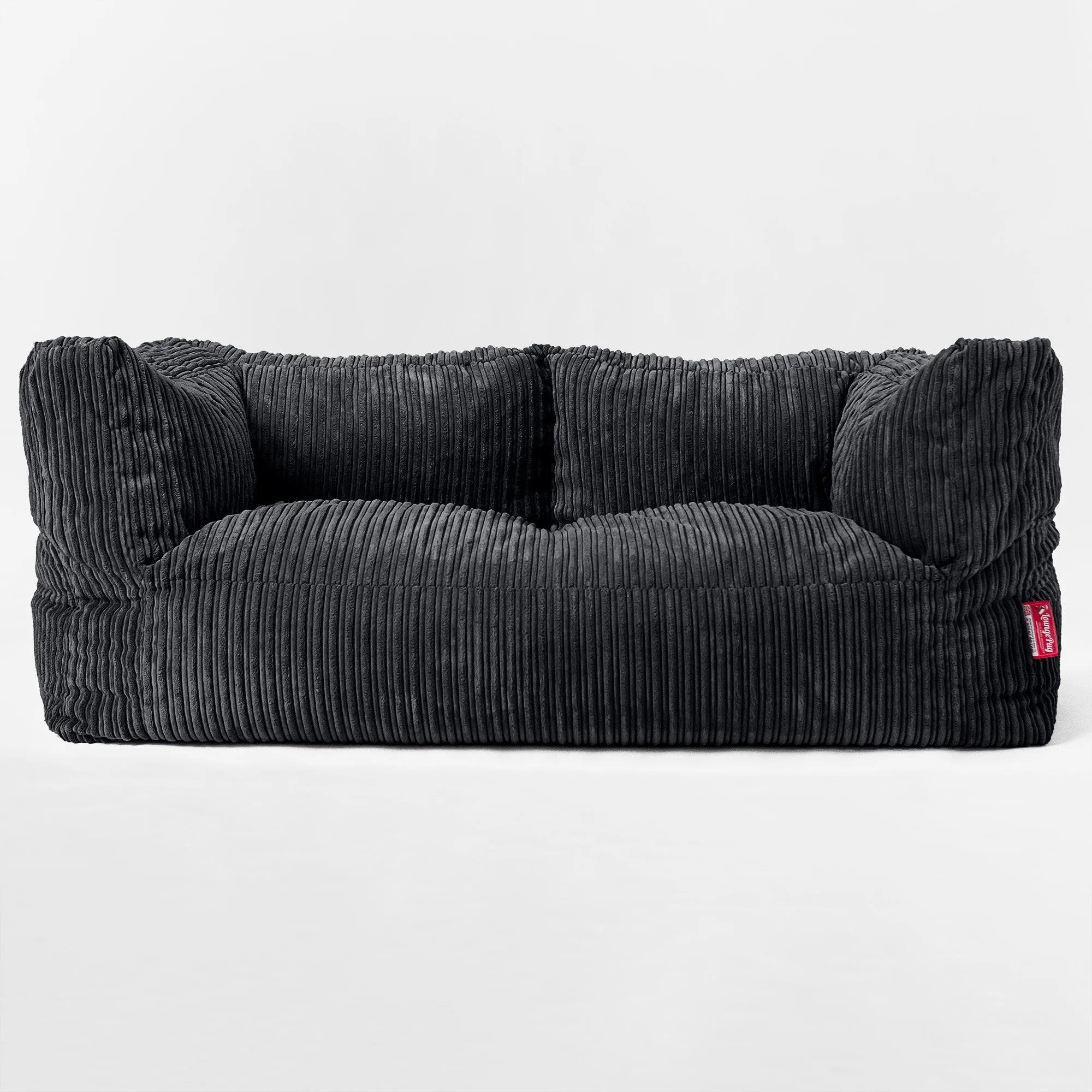 The 2 Seater Albert Sofa Bean Bag - Cord Black