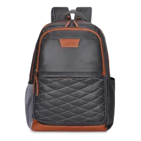 THE CLOWNFISH ExploreX Series 34 liters Faux Leather 15.6 inch Laptop Backpack for Men and Women (Grey)