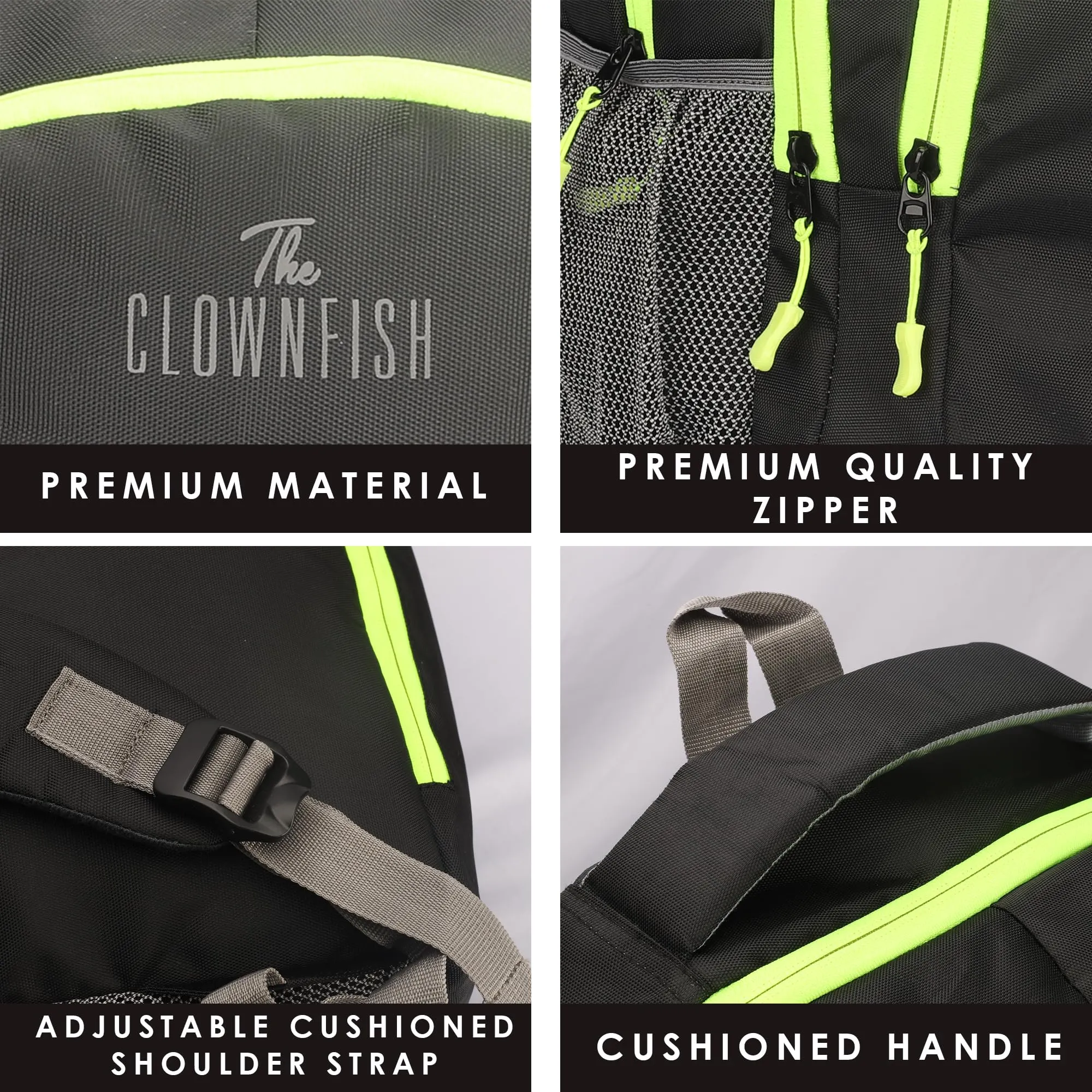 THE CLOWNFISH Madison Series 23 liters Polyester 15.6 inch Laptop Backpack with Backpack Cover Office College School Bag Travel Backpack For Men and Women (Black)