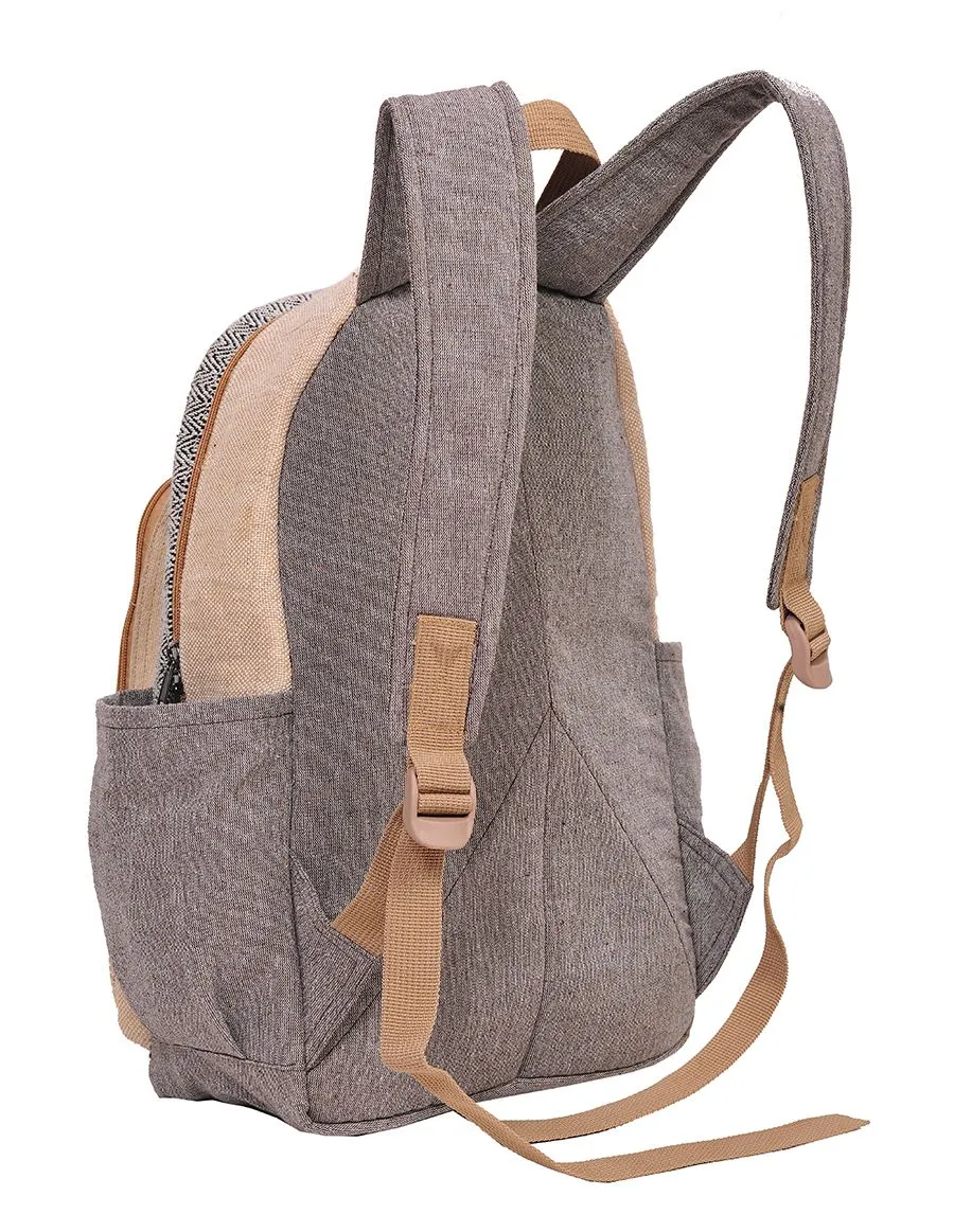 Tie String Detail Hemp Backpack Natural