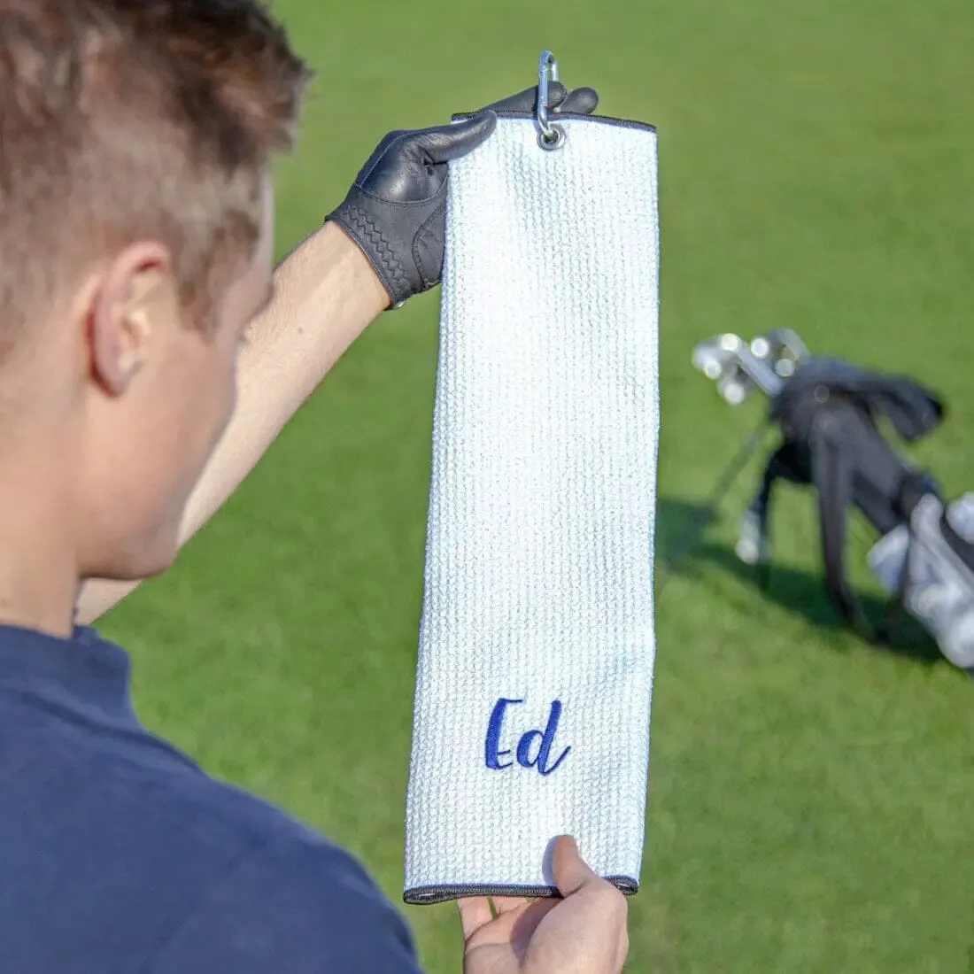 Tri-Fold Waffle Microfibre Golf Towel