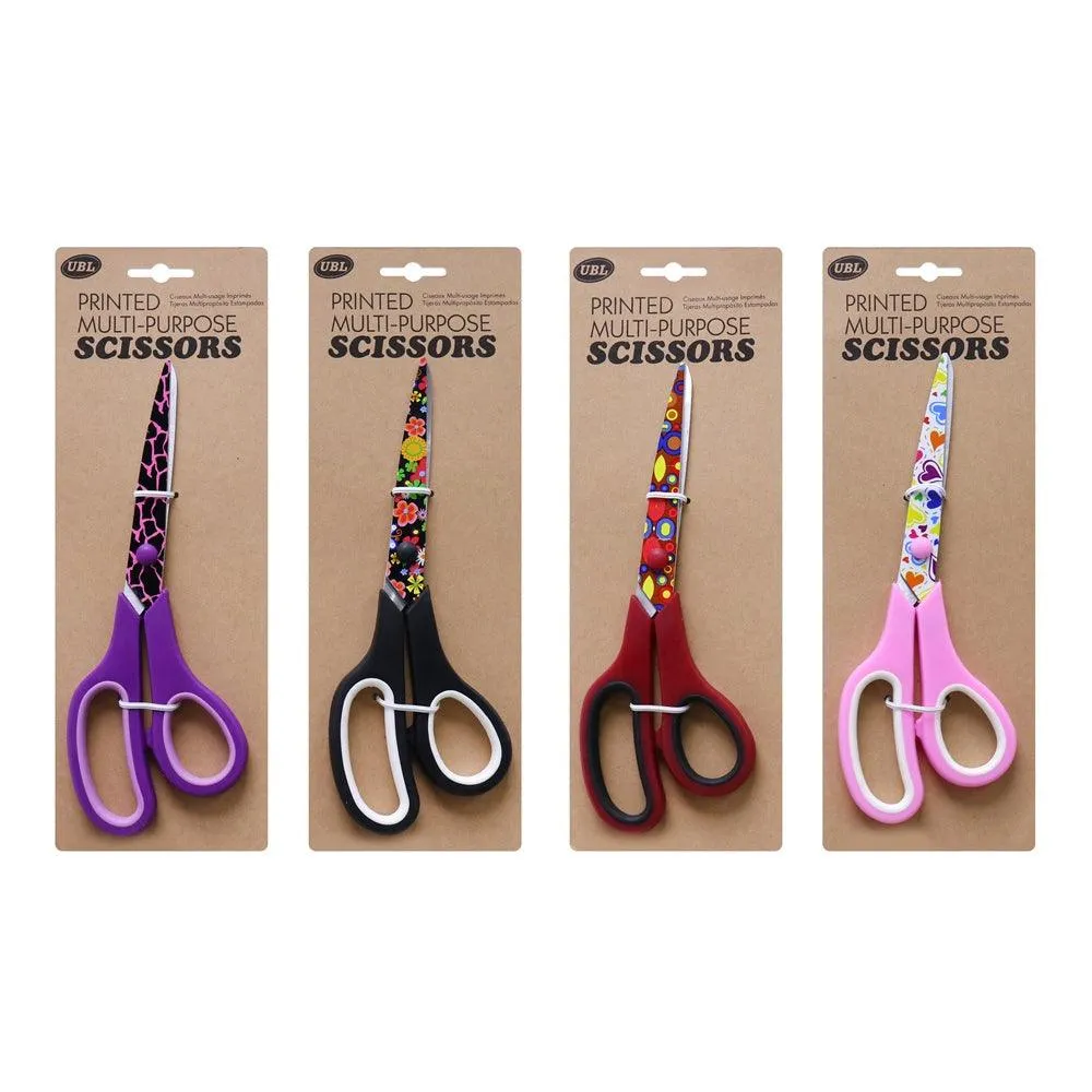 UBL Printed Multi Purpose Scissors | 4 Assorted