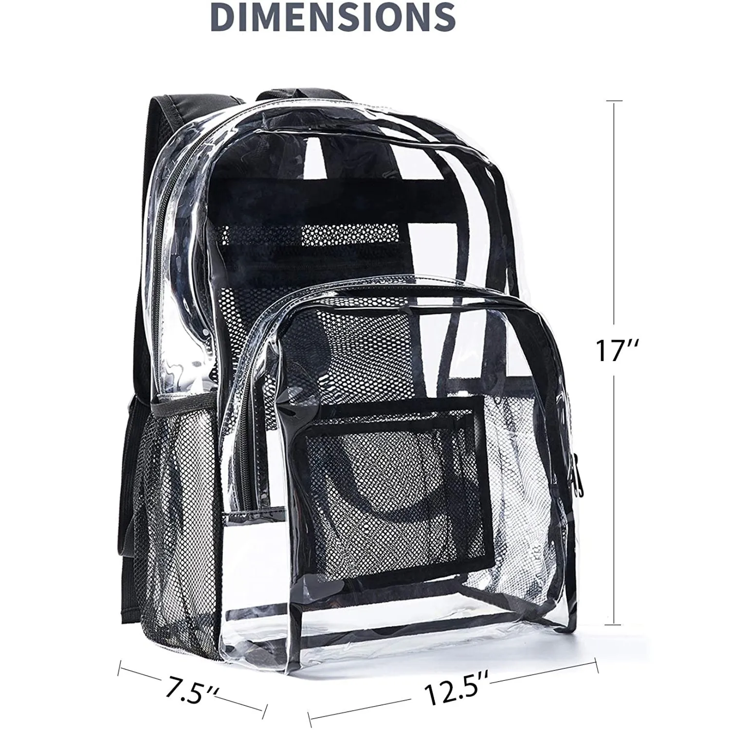 Vorspack Clear Backpack Heavy Duty PVC Transparent Backpack | Black