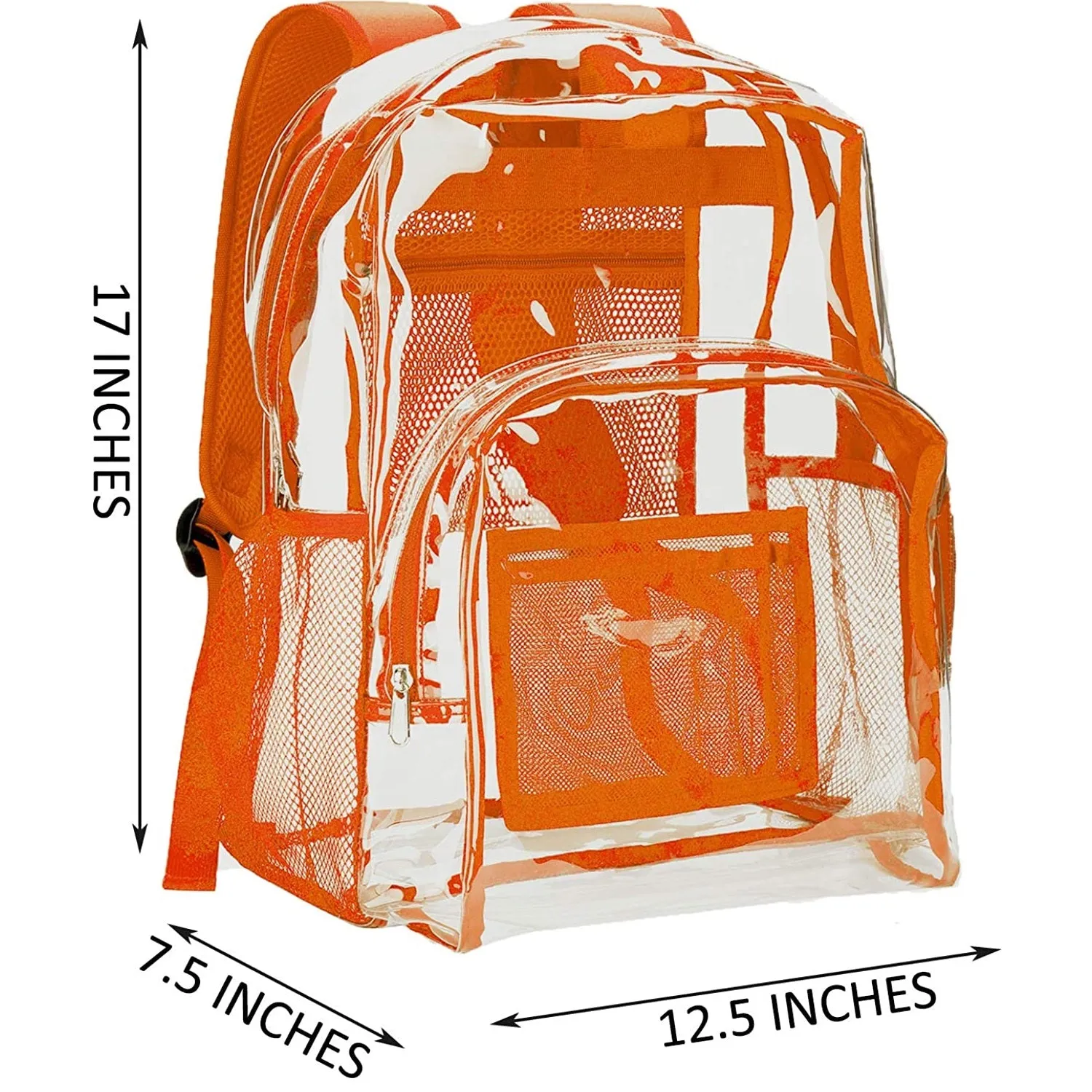 Vorspack Clear Backpack Heavy Duty PVC Transparent Backpack | Orange